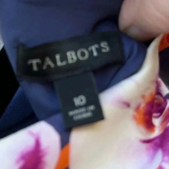 Talbots Sheath Sleeveless Knee Length Dress Tropical Sz 10 in good condition - Picture 2 of 5